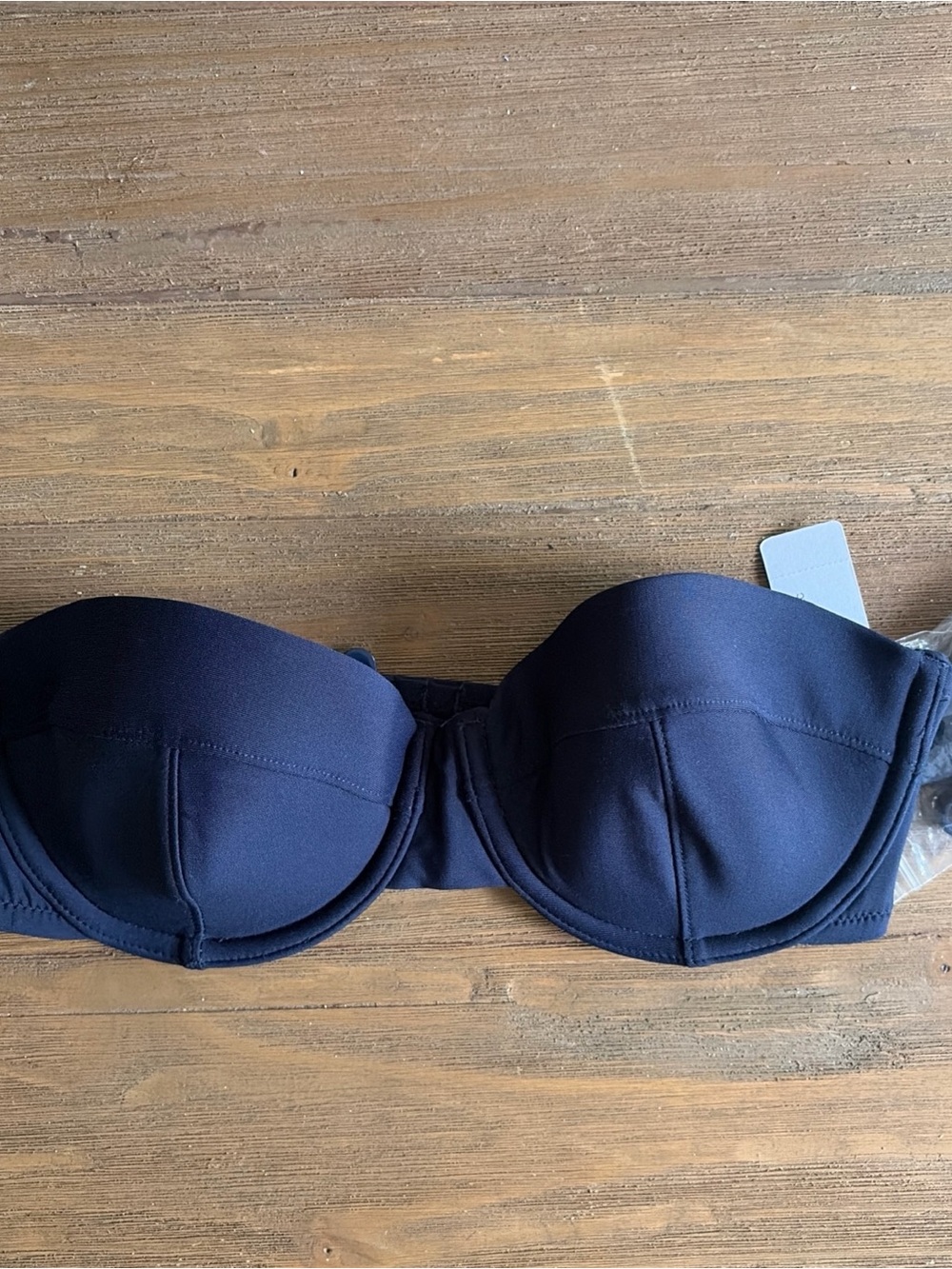 NWT J Crew Navy Removable Strap Underwire Bikini Top 32C
